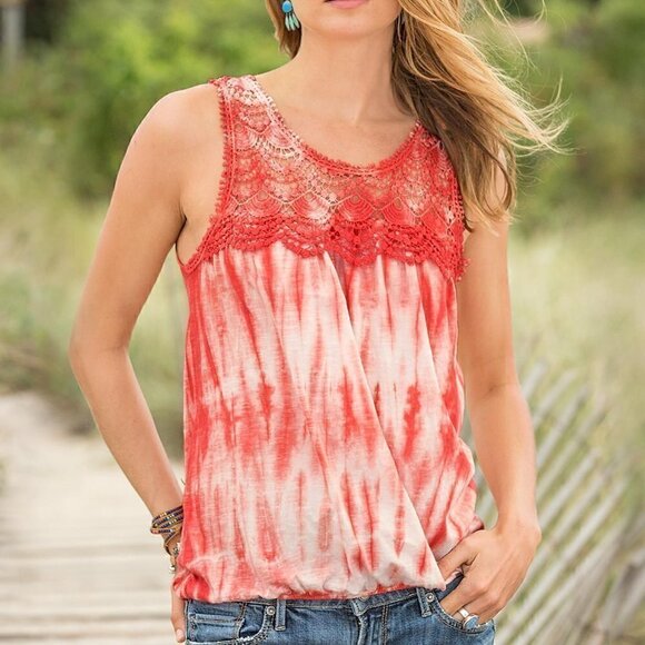Sundance Tops - Sundance Nova Crochet Tie-Dye Tank Small